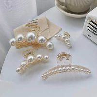 Elegant Geometric Arylic Imitation Pearl Hair Claws 1 Piece main image 4