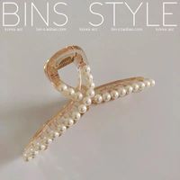 Elegant Geometric Arylic Imitation Pearl Hair Claws 1 Piece sku image 3