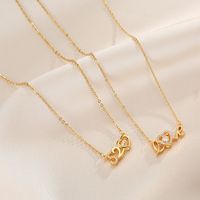 Fashion Heart Shape Crown Titanium Steel Plating Inlay Artificial Gemstones Pendant Necklace 1 Piece main image 4