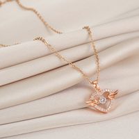 Fashion Heart Shape Crown Titanium Steel Plating Inlay Artificial Gemstones Pendant Necklace 1 Piece sku image 10