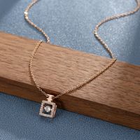 Fashion Heart Shape Crown Titanium Steel Plating Inlay Artificial Gemstones Pendant Necklace 1 Piece sku image 13
