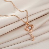 Fashion Heart Shape Crown Titanium Steel Plating Inlay Artificial Gemstones Pendant Necklace 1 Piece sku image 16