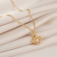 Fashion Heart Shape Crown Titanium Steel Plating Inlay Artificial Gemstones Pendant Necklace 1 Piece sku image 18