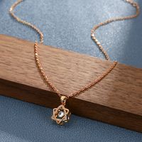 Fashion Heart Shape Crown Titanium Steel Plating Inlay Artificial Gemstones Pendant Necklace 1 Piece sku image 2