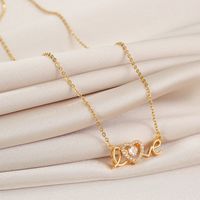 Fashion Heart Shape Crown Titanium Steel Plating Inlay Artificial Gemstones Pendant Necklace 1 Piece sku image 4