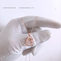 Fashion Heart Shape Crown Titanium Steel Plating Inlay Artificial Gemstones Pendant Necklace 1 Piece sku image 12