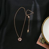 Fashion Heart Shape Crown Titanium Steel Plating Inlay Artificial Gemstones Pendant Necklace 1 Piece sku image 28
