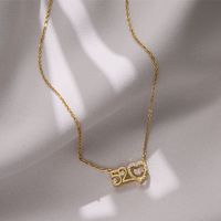 Fashion Heart Shape Crown Titanium Steel Plating Inlay Artificial Gemstones Pendant Necklace 1 Piece sku image 21