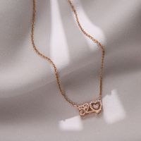 Fashion Heart Shape Crown Titanium Steel Plating Inlay Artificial Gemstones Pendant Necklace 1 Piece sku image 24