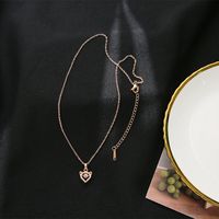 Fashion Heart Shape Crown Titanium Steel Plating Inlay Artificial Gemstones Pendant Necklace 1 Piece sku image 28