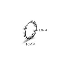 1 Piece Fashion Round Polishing Titanium Steel Hoop Earrings sku image 5