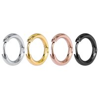 1 Piece Fashion Round Polishing Titanium Steel Hoop Earrings main image 3