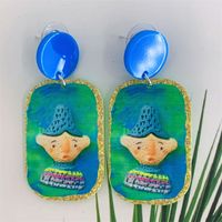 Vacation Geometric Cartoon Character Flower Arylic Women's Drop Earrings 1 Pair sku image 6