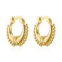 Fashion Circle Copper Gold Plated Hoop Earrings 1 Pair main image 2