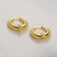 Fashion Circle Copper Gold Plated Hoop Earrings 1 Pair main image 3