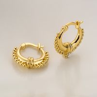 Fashion Circle Copper Gold Plated Hoop Earrings 1 Pair main image 1