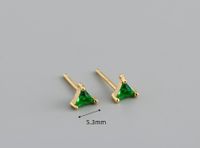 Simple Style Triangle Silver Inlay Zircon Ear Studs 1 Pair main image 6
