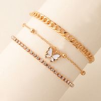 Wholesale Jewelry Children's Pink Butterfly Diamond Pendant Multilayer Bracelet Set Nihaojewelry sku image 2