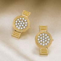 Fashion Watch Alloy Plating Rhinestones Women's Ear Studs 1 Pair main image 5