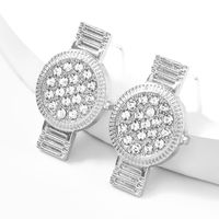 Fashion Watch Alloy Plating Rhinestones Women's Ear Studs 1 Pair sku image 2