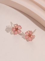 Sweet Flower Alloy Women's Ear Studs 1 Pair main image 4