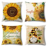 Pastoral Sunflower Linen Pillow Cases main image 2