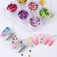 Shiny Maple Leaf Sequin Nail Decoration Accessories 6 Pieces main image 1