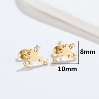 Fashion Frog Stainless Steel Plating Ear Studs 1 Pair main image 3