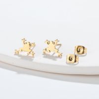 Fashion Frog Stainless Steel Plating Ear Studs 1 Pair sku image 2