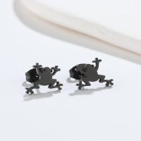 Fashion Frog Stainless Steel Plating Ear Studs 1 Pair sku image 4
