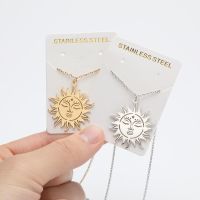 Titanium Steel Retro Plating Sun Necklace main image 4