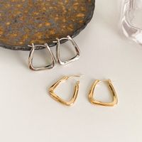 1 Pair Simple Style Geometric Copper Plating White Gold Plated Earrings main image 1