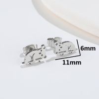 Cute Animal Titanium Steel Plating Ear Studs 1 Pair sku image 1