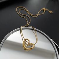 Mode Herzform Titan Stahl Halskette Mit Anhänger 1 Stück main image 2