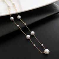 Fashion Round Copper Pearl Plating Necklace 1 Piece sku image 1