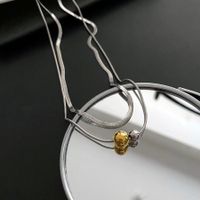 Ins Style Round Titanium Steel Polishing Layered Necklaces sku image 1