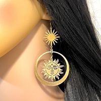 Fashion Sun Metal Women's Drop Earrings 1 Pair main image 4