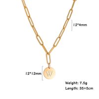 Fashion Letter Stainless Steel Plating Pendant Necklace 1 Piece sku image 21
