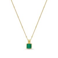 Simple Style Square Alloy Inlay Malachite Women's Pendant Necklace main image 1