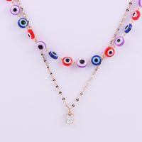 Fashion Devil's Eye Stainless Steel Plating Inlay Zircon Layered Necklaces 1 Piece main image 1