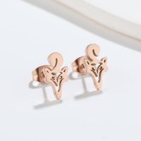 Simple Style Animal Titanium Steel Plating Ear Studs 1 Pair sku image 6