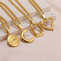 Fashion Heart Shape Stainless Steel Plating Pendant Necklace 1 Piece main image 1
