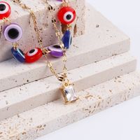 Fashion Devil's Eye Stainless Steel Plating Inlay Zircon Layered Necklaces 1 Piece main image 6