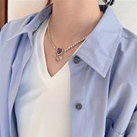 Retro Heart Shape Alloy Plating Inlay Artificial Diamond Women's Pendant Necklace 1 Piece main image 3