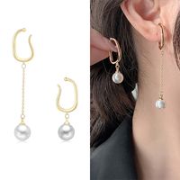 Mode Forme En U Le Cuivre Placage Zircon Femmes Boucles D'oreilles 1 Pièce sku image 22