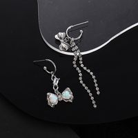 Fashion Bow Knot Copper Pearl Plating Inlay Artificial Gemstones Drop Earrings 1 Pair sku image 1