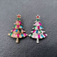 Fashion Christmas Tree Alloy Plating Rhinestones Unisex Brooches main image 1