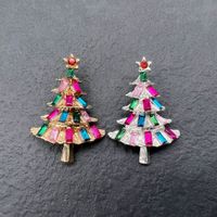 Fashion Christmas Tree Alloy Plating Rhinestones Unisex Brooches main image 6
