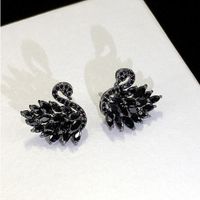 Retro Flower Copper Inlay Zircon Drop Earrings Ear Studs 1 Pair sku image 56