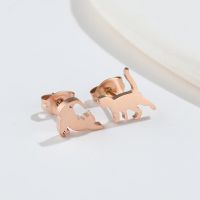 Fashion Cat Titanium Steel Plating Earrings 1 Pair main image 6